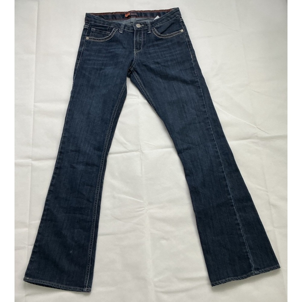 Levis Boot Cut Stretch Jeans Girls Size 16R Blue Denim Flap Button Pockets